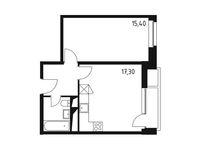 Планировка 1-комнатной квартиры, 42 м2