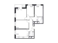 Планировка 4-комнатной квартиры, 99,6 м2