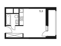 Планировка квартиры студии, 25,5 м2