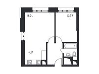 Планировка 2-комнатной квартиры, 42,47 м2