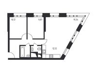 Планировка 3-комнатной квартиры, 65,27 м2