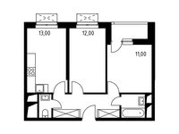 Планировка 2-комнатной квартиры, 49,8 м2