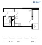 Планировка квартиры студии, 27,3 м2