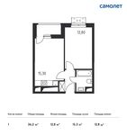 Планировка 1-комнатной квартиры, 36,2 м2