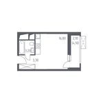 Планировка квартиры студии, 25,4 м2