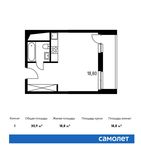 Планировка квартиры студии, 30,9 м2