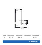 Планировка квартиры студии, 29,4 м2