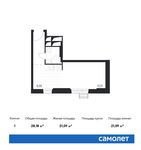 Планировка квартиры студии, 28,18 м2