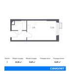 Планировка квартиры студии, 23,28 м2