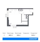Планировка 1-комнатной квартиры, 30,37 м2