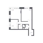 Планировка 2-комнатной квартиры, 62,8 м2