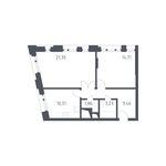Планировка 2-комнатной квартиры, 60,9 м2