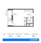 Планировка квартиры студии, 30,9 м2