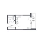Планировка квартиры студии, 27,7 м2