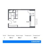 Планировка квартиры студии, 30,9 м2