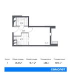 Планировка квартиры студии, 25,83 м2