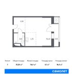 Планировка квартиры студии, 31,24 м2