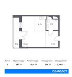 Планировка квартиры студии, 29,7 м2