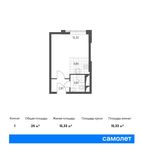 Планировка квартиры студии, 25 м2