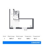 Планировка квартиры студии, 28,27 м2