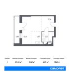 Планировка квартиры студии, 29,53 м2