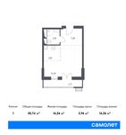 Планировка квартиры студии, 30,74 м2