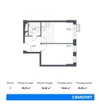 Планировка квартиры студии, 23,4 м2