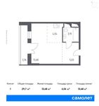 Планировка квартиры студии, 29,7 м2