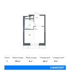 Планировка квартиры студии, 19,2 м2