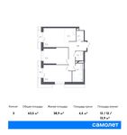 Планировка 3-комнатной квартиры, 63,5 м2