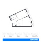 Планировка 2-комнатной квартиры, 52,6 м2