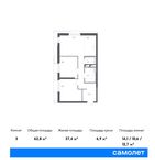 Планировка 3-комнатной квартиры, 62,8 м2