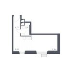 Планировка квартиры студии, 28,5 м2