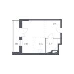 Планировка квартиры студии, 29,8 м2