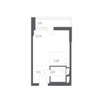 Планировка 1-комнатной квартиры, 25,3 м2