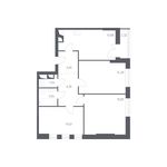 Планировка 3-комнатной квартиры, 73,4 м2