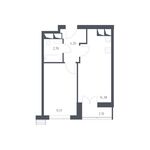Планировка 1-комнатной квартиры, 34,67 м2
