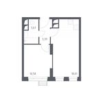 Планировка 1-комнатной квартиры, 35,6 м2