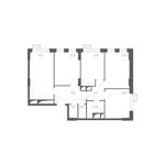 Планировка 4-комнатной квартиры, 84,6 м2