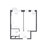 Планировка 1-комнатной квартиры, 33,7 м2