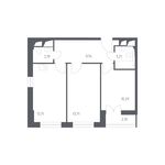 Планировка 2-комнатной квартиры, 55 м2