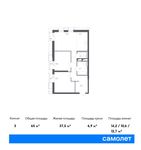 Планировка 3-комнатной квартиры, 65 м2