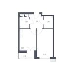 Планировка 1-комнатной квартиры, 34,84 м2