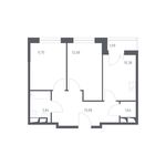 Планировка 2-комнатной квартиры, 55,36 м2