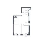Планировка 2-комнатной квартиры, 50,38 м2