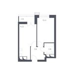 Планировка 1-комнатной квартиры, 37,03 м2