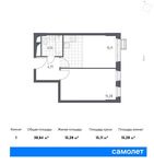 Планировка 1-комнатной квартиры, 38,84 м2