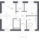 Планировка квартиры студии, 61 м2