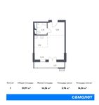 Планировка 1-комнатной квартиры, 30,91 м2