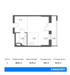 Планировка 1-комнатной квартиры, 28,94 м2